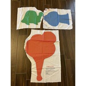 Rainbow Quilties Cut & Sew Pillow Toy Balloons Lot Of 3 Vintage Fabric Panels